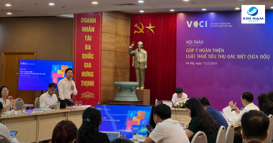 Chủ tịch Nguyễn Kim Hùng tham luận tại hội thảo "Luật Thuế suất tiêu thụ đặc biệt"